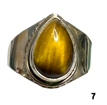 Load image into Gallery viewer, Tigers Eye Sterling Silver ring size   6, 7, 8, 9, 10, 11, 12, 13    BR056
