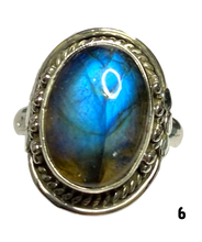 Load image into Gallery viewer, Labradorite Sterling Silver ring size   6, 7, 8, 9, 10, 11, 12, 13    BR057
