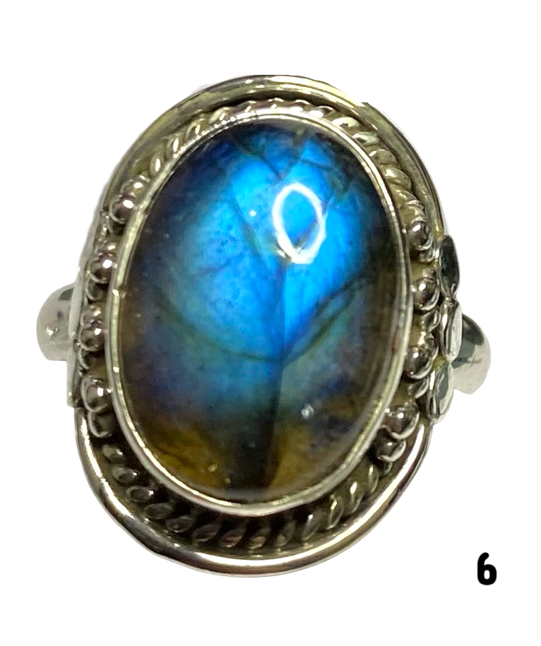 Labradorite Sterling Silver ring size   6, 7, 8, 9, 10, 11, 12, 13    BR057