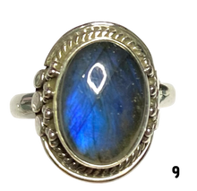 Load image into Gallery viewer, Labradorite Sterling Silver ring size   6, 7, 8, 9, 10, 11, 12, 13    BR057
