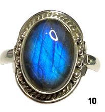 Load image into Gallery viewer, Labradorite Sterling Silver ring size   6, 7, 8, 9, 10, 11, 12, 13    BR057
