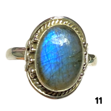 Load image into Gallery viewer, Labradorite Sterling Silver ring size   6, 7, 8, 9, 10, 11, 12, 13    BR057
