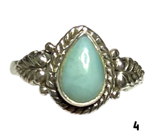 Load image into Gallery viewer, Larimar Sterling Silver ring size 3, 4, 5, 6, 7, 8, 9, 10, 11, 12, 13   BR062
