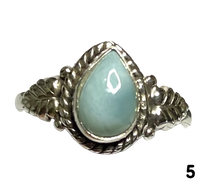 Load image into Gallery viewer, Larimar Sterling Silver ring size 3, 4, 5, 6, 7, 8, 9, 10, 11, 12, 13   BR062
