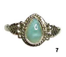 Load image into Gallery viewer, Larimar Sterling Silver ring size 3, 4, 5, 6, 7, 8, 9, 10, 11, 12, 13   BR062

