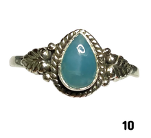 Load image into Gallery viewer, Larimar Sterling Silver ring size 3, 4, 5, 6, 7, 8, 9, 10, 11, 12, 13   BR062
