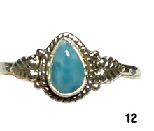 Load image into Gallery viewer, Larimar Sterling Silver ring size 3, 4, 5, 6, 7, 8, 9, 10, 11, 12, 13   BR062
