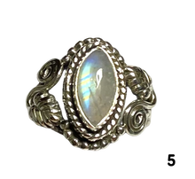 Load image into Gallery viewer, Moonstone Sterling Silver ring size  5, 6, 7, 8, 9, 10, 11, 12, 13  BR064
