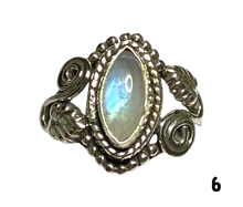 Load image into Gallery viewer, Moonstone Sterling Silver ring size  5, 6, 7, 8, 9, 10, 11, 12, 13  BR064
