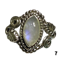 Load image into Gallery viewer, Moonstone Sterling Silver ring size  5, 6, 7, 8, 9, 10, 11, 12, 13  BR064
