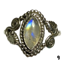 Load image into Gallery viewer, Moonstone Sterling Silver ring size  5, 6, 7, 8, 9, 10, 11, 12, 13  BR064
