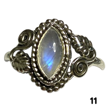 Load image into Gallery viewer, Moonstone Sterling Silver ring size  5, 6, 7, 8, 9, 10, 11, 12, 13  BR064
