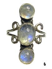 Load image into Gallery viewer, Moonstone Sterling Silver ring size   6, 7, 8, 9, 10, 11, 12, 13  BR065

