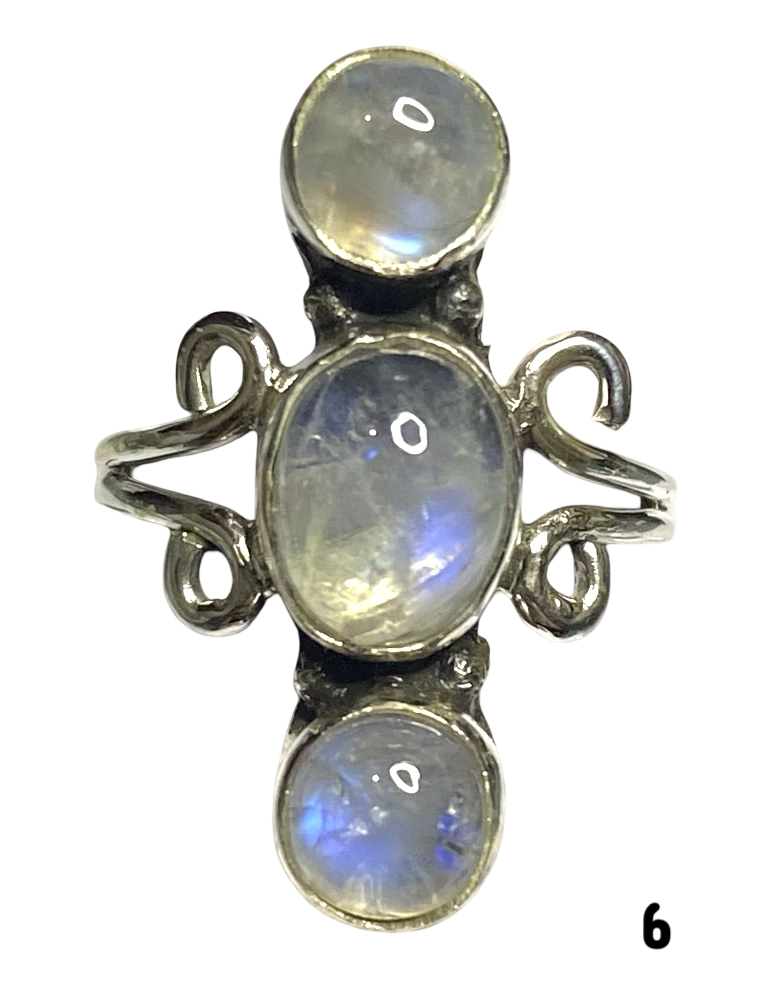 Moonstone Sterling Silver ring size   6, 7, 8, 9, 10, 11, 12, 13  BR065