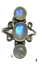 Load image into Gallery viewer, Moonstone Sterling Silver ring size   6, 7, 8, 9, 10, 11, 12, 13  BR065
