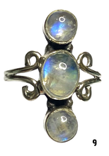 Load image into Gallery viewer, Moonstone Sterling Silver ring size   6, 7, 8, 9, 10, 11, 12, 13  BR065
