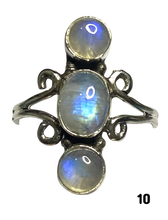 Load image into Gallery viewer, Moonstone Sterling Silver ring size   6, 7, 8, 9, 10, 11, 12, 13  BR065
