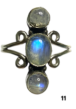Load image into Gallery viewer, Moonstone Sterling Silver ring size   6, 7, 8, 9, 10, 11, 12, 13  BR065
