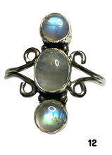 Load image into Gallery viewer, Moonstone Sterling Silver ring size   6, 7, 8, 9, 10, 11, 12, 13  BR065
