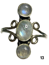 Load image into Gallery viewer, Moonstone Sterling Silver ring size   6, 7, 8, 9, 10, 11, 12, 13  BR065
