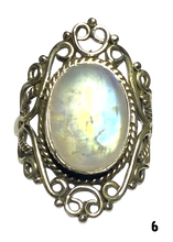 Load image into Gallery viewer, Moonstone Sterling Silver ring size   6, 7, 8, 9, 10, 11, 12, 13  BR069
