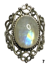 Load image into Gallery viewer, Moonstone Sterling Silver ring size   6, 7, 8, 9, 10, 11, 12, 13  BR069
