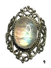 Load image into Gallery viewer, Moonstone Sterling Silver ring size   6, 7, 8, 9, 10, 11, 12, 13  BR069

