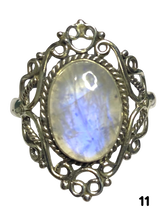 Load image into Gallery viewer, Moonstone Sterling Silver ring size   6, 7, 8, 9, 10, 11, 12, 13  BR069
