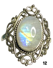 Load image into Gallery viewer, Moonstone Sterling Silver ring size   6, 7, 8, 9, 10, 11, 12, 13  BR069
