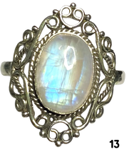 Load image into Gallery viewer, Moonstone Sterling Silver ring size   6, 7, 8, 9, 10, 11, 12, 13  BR069
