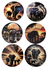 Load image into Gallery viewer, Elephant Wooden Coasters (6-Pack)  CS02
