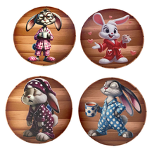 Load image into Gallery viewer, Rabbit Wooden Coasters (4-Pack)   CS04
