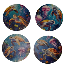 Load image into Gallery viewer, Turtle Wooden Coasters (4-Pack)  CS29
