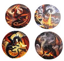 Load image into Gallery viewer, Dragon Wooden Coasters (4-Pack) CS33

