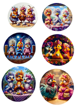 Load image into Gallery viewer, Chicken Wooden Coasters (6-Pack)  CS38
