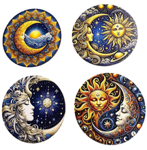 Load image into Gallery viewer, Sun &amp; Moon Wooden Coasters (4-Pack)  CS45

