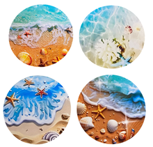 Load image into Gallery viewer, Beach Wooden Coasters (4-Pack) CS49
