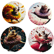Load image into Gallery viewer, Cat Wooden Coasters (4-Pack)  CS67
