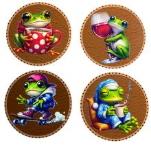 Load image into Gallery viewer, Frog Wooden Coasters (4-Pack)  CS93
