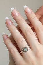 Load image into Gallery viewer, Aquamarine Sterling silver ring size 14  (AD19)
