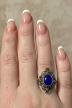Load image into Gallery viewer, Lapis Lazuli sterling silver ring size 7   (AC22)
