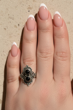 Load image into Gallery viewer, Black Onyx Sterling silver ring size 6   (AR74)
