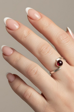 Load image into Gallery viewer, Garnet Sterling silver ring sizes 7   (DC206)
