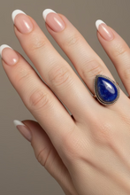 Load image into Gallery viewer, Lapis Lazuli Snake Sterling silver ring sizes  7    (DC14)
