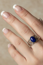 Load image into Gallery viewer, Lapis Lazuli sterling silver ring size  6,  7   (BR61)
