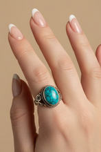 Load image into Gallery viewer, Turquoise  sterling silver ring size 5   (ER06a)
