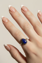 Load image into Gallery viewer, Lapis Lazuli Sterling silver ring sizes  7    (DR15)
