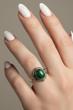Load image into Gallery viewer, Malachite Sterling silver ring size 5      (ER27b)

