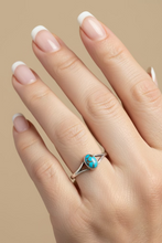Load image into Gallery viewer, Blue Copper Turquoise sterling silver ring size 14   (AD16g)
