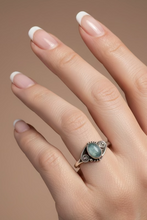 Load image into Gallery viewer, Aquamarine sterling silver rings  sizes  5 , 14  (ER07)
